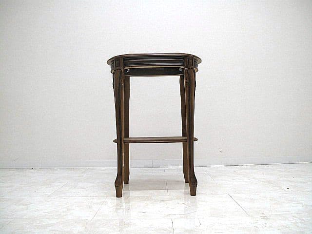 イタリア製 大理石トップ サイドテーブル 花台 W52cmD32cmH75cm