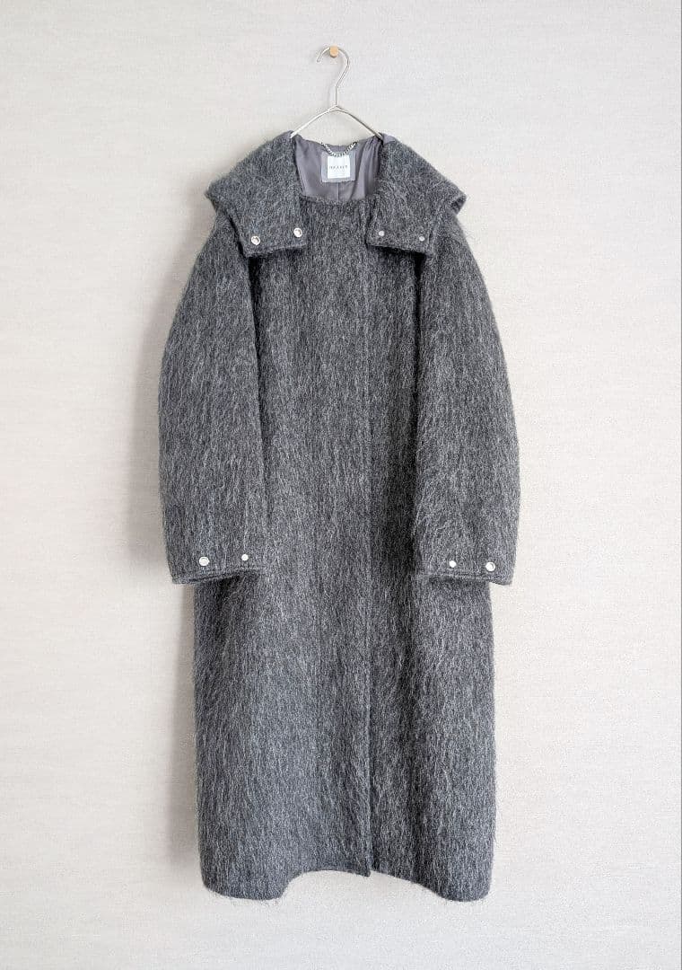 NOLLEY’S モヘヤシャギーPREMIUMフーデットコート グレー モヘア NOLLEY'S（ノーリーズ）の「◇【WEB限定】モヘヤシャギーPREMIUM