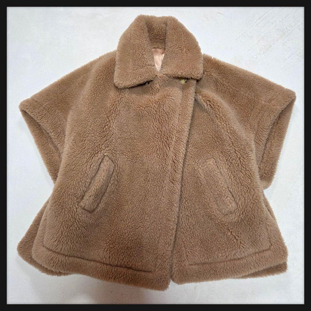 [極美品]ボアポンチョ テディベア アルパカ混 シルク混 ミルキーブラウン ジャン＝ポール・エヴァン＞ホワイトデー コレクション 2024 | フード