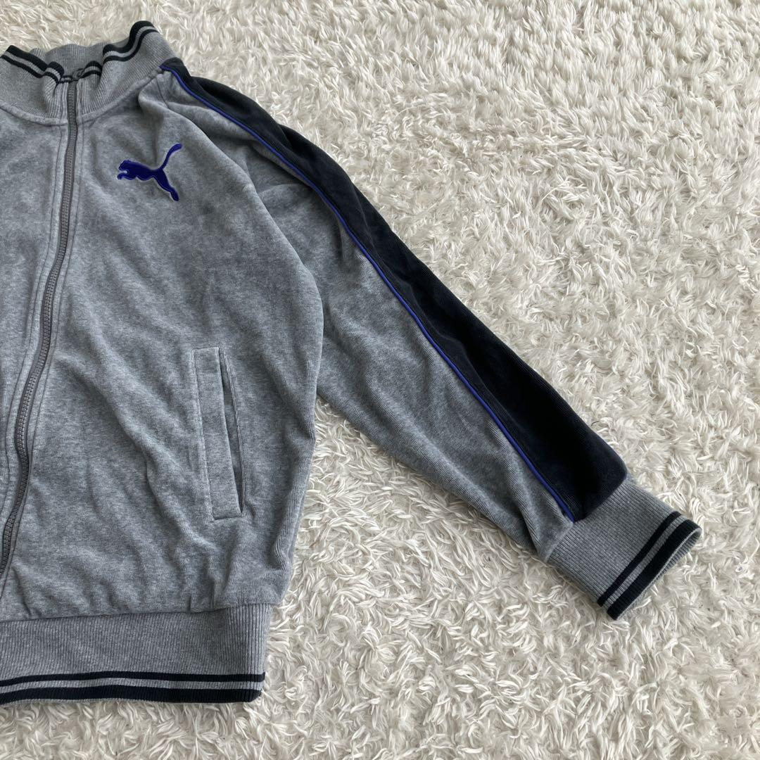 美品 PUMA ジャージセットアップ ベロア グレー刺繍ロゴ - メルカリ