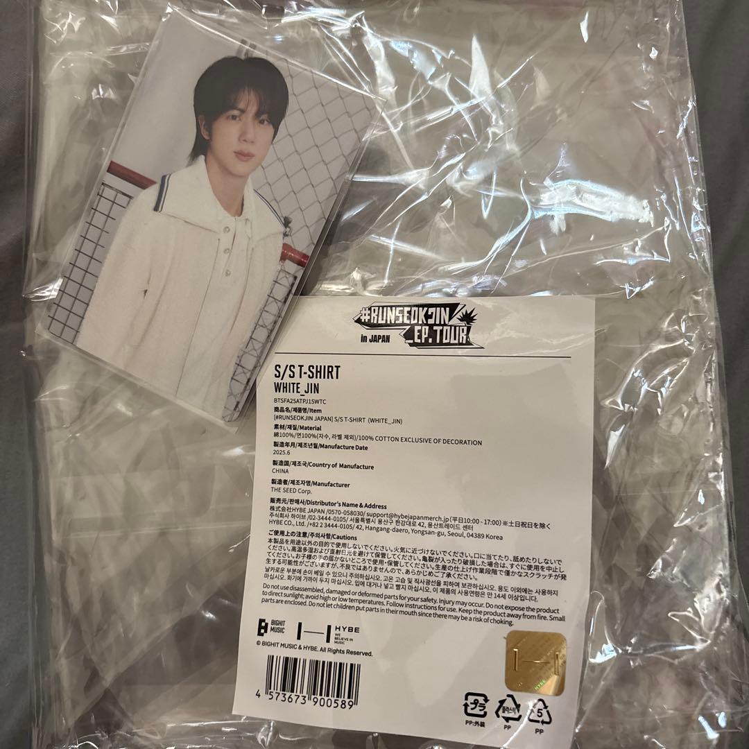 BTSジン RUNSEOKJIN in JAPAN ツアーTシャツ ホワイト - メルカリ