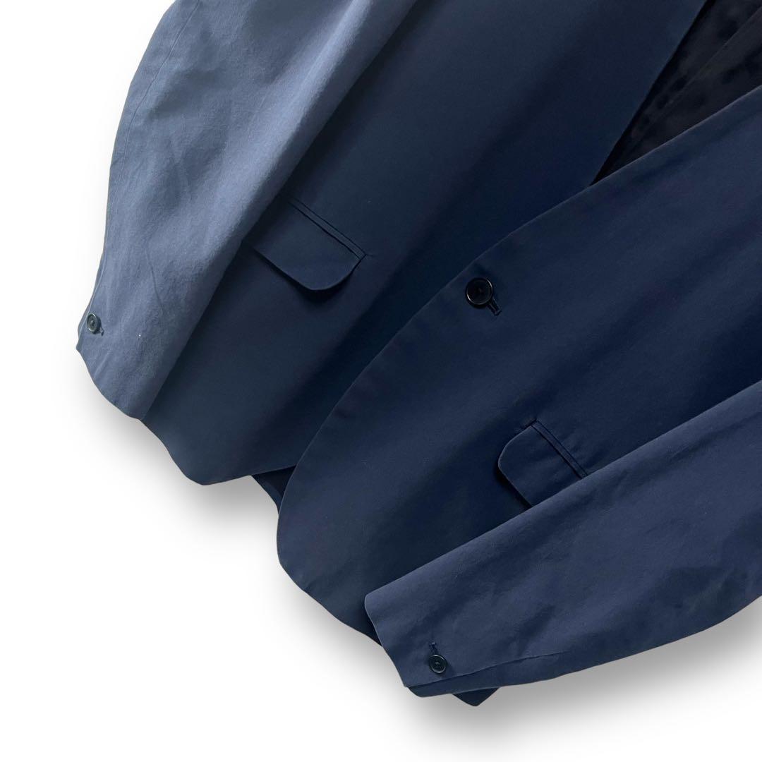 エトセンスethosens コート ノーカラーコート ネイビー