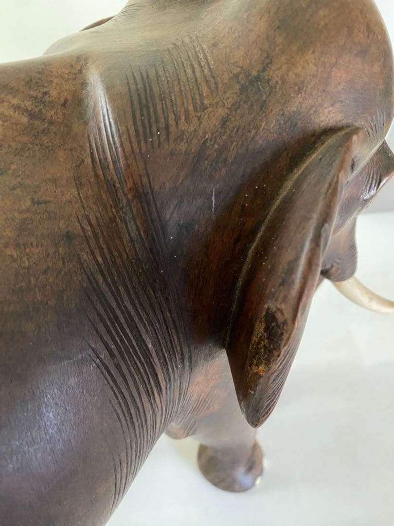 木製 象 置物 30cm 特大