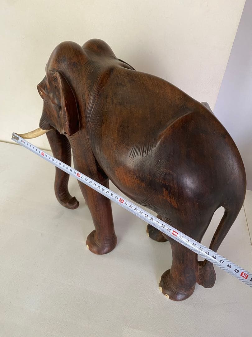 木製 象 置物 30cm 特大