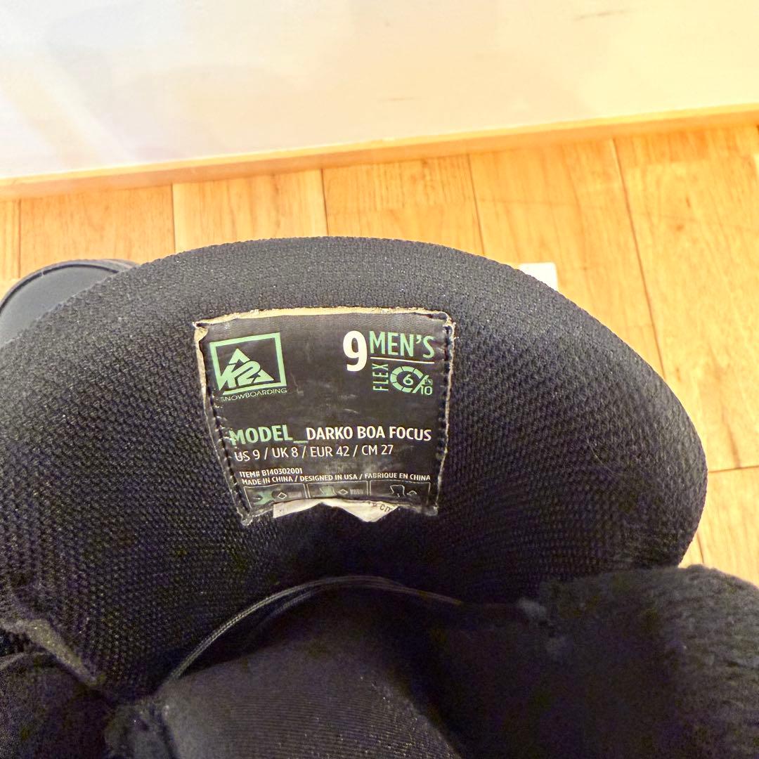 K2 ダブル BOA FOCUS 27.0cm スノーボード ブーツ ブラック