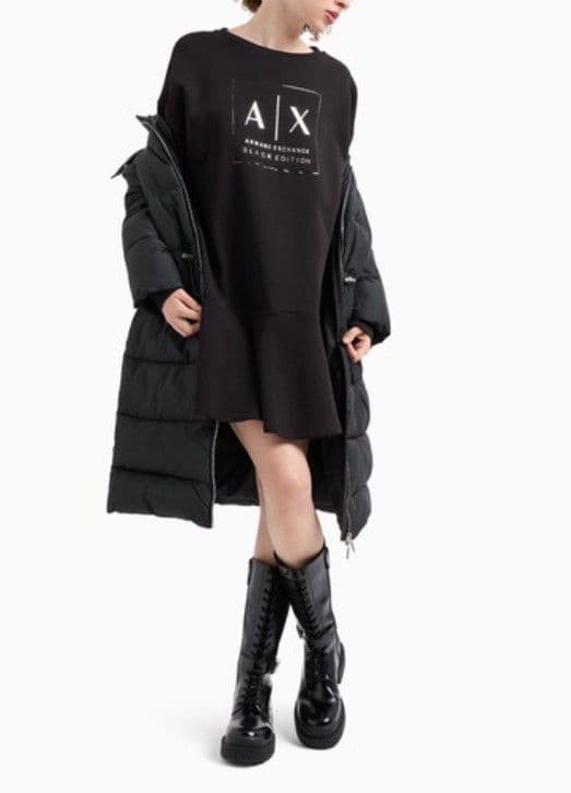 美品✨アルマーニエクスチェンジ スウェット ワンピース ひざ丈 ミニ L