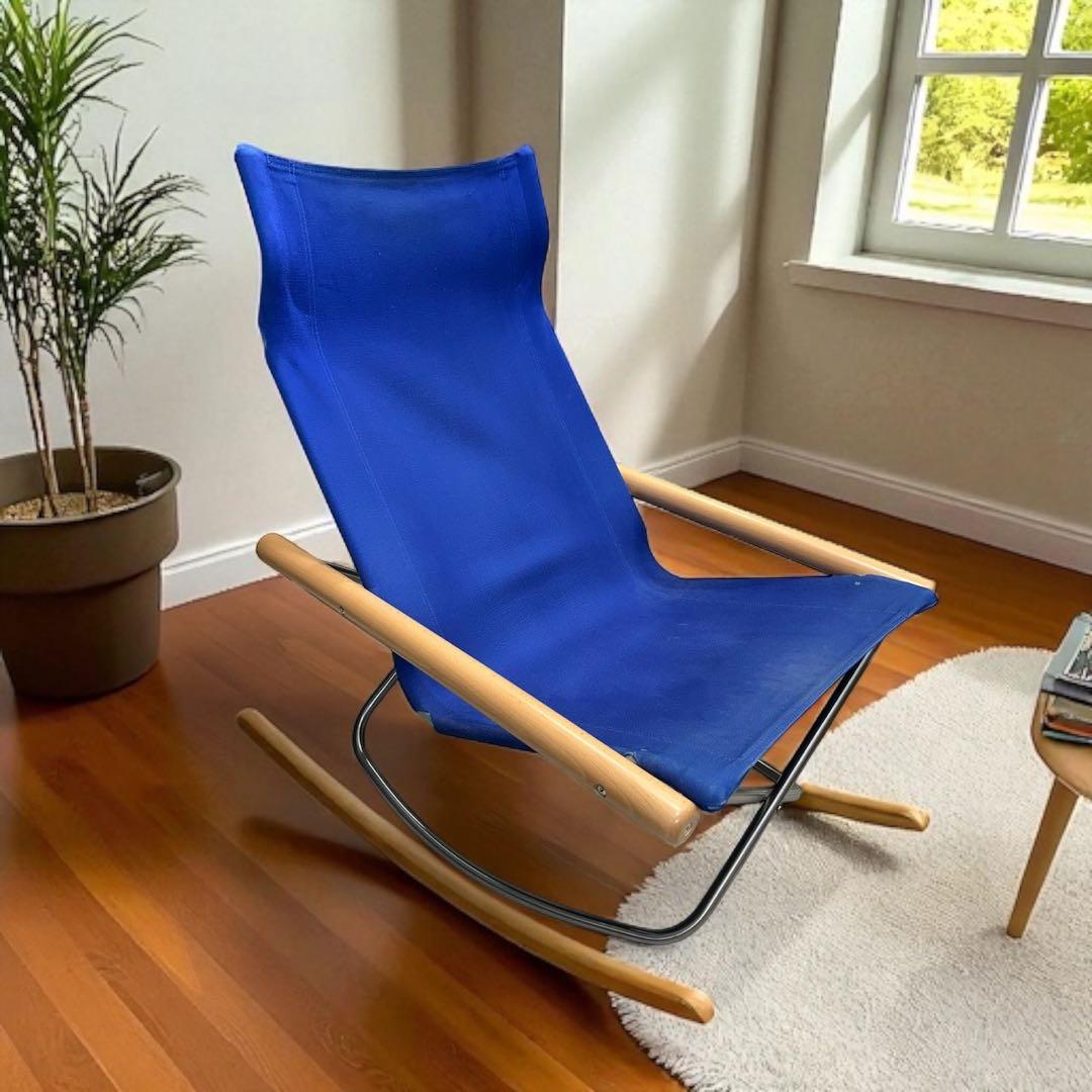 ✨美品✨ニーチェアX ロッキングチェア ブルー NychairX Nychair X（ニーチェアエックス） ロッキング ナチュラル／ブルー