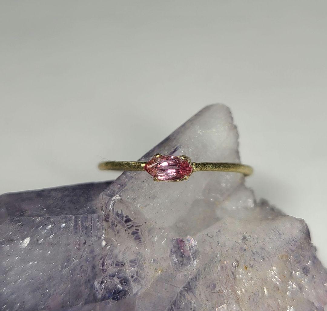 なお★パパラチアサファイア★リングオーダーソ付 パパラチアサファイア 1.4ct ダイヤモンド .0.7ct プラチナ リング