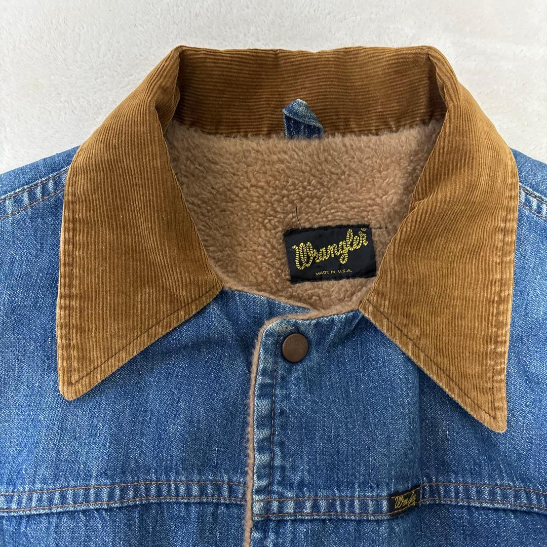 ビンテージWrangler デニムジャケット ボア付き襟コーデュロイ今週限定