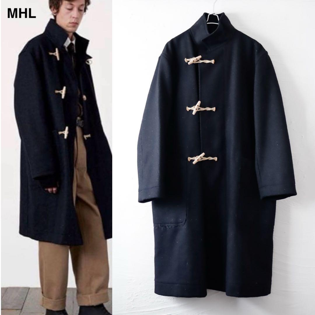 MHL. ダッフルコート スタンドカラー　ネイビー　マーガレットハウエル MARGARET HOWELL ゴム引きダッフルコート イギリス製 578-212160 定価