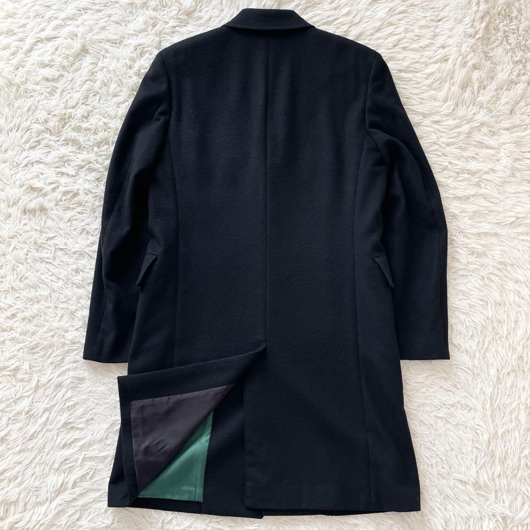 美品 ポールスミス カシミヤ100% チェスターコート 微光沢グリーン