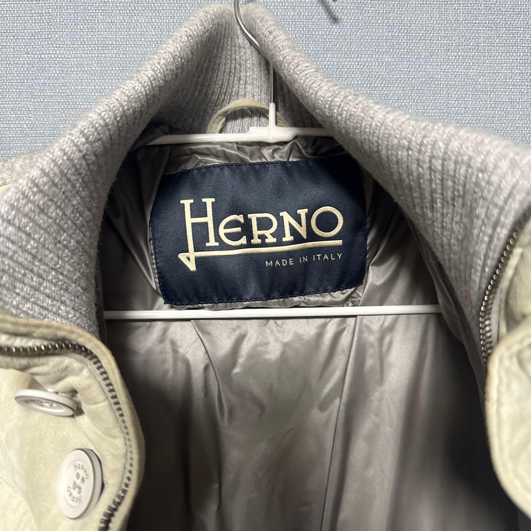 づ*ん様 Herno ダウンジャケット 48 ライトグレー/ベージュ 安い