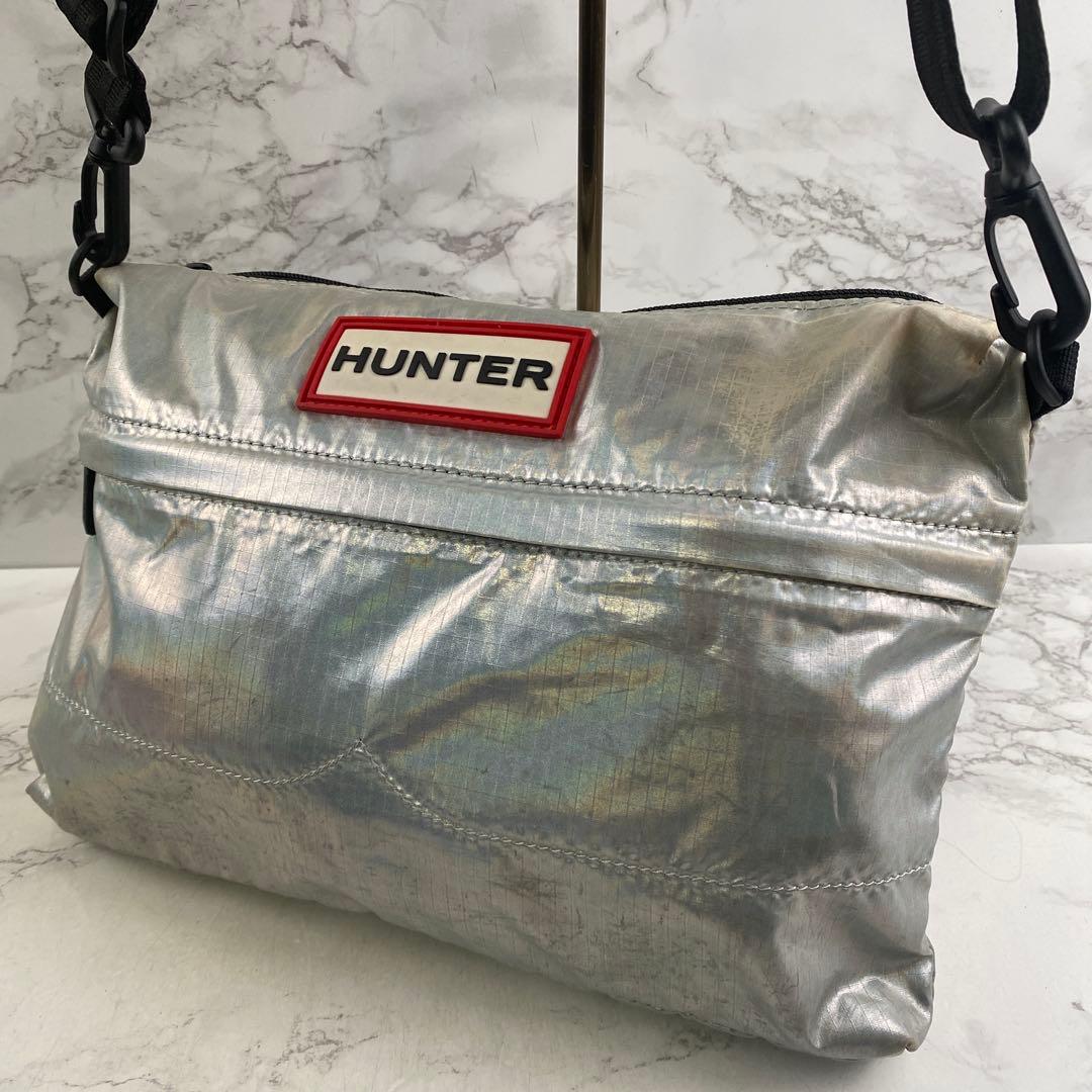 HUNTER ハンター 銀(シルバー) ナイロン ショルダーバッグ サコッシュ