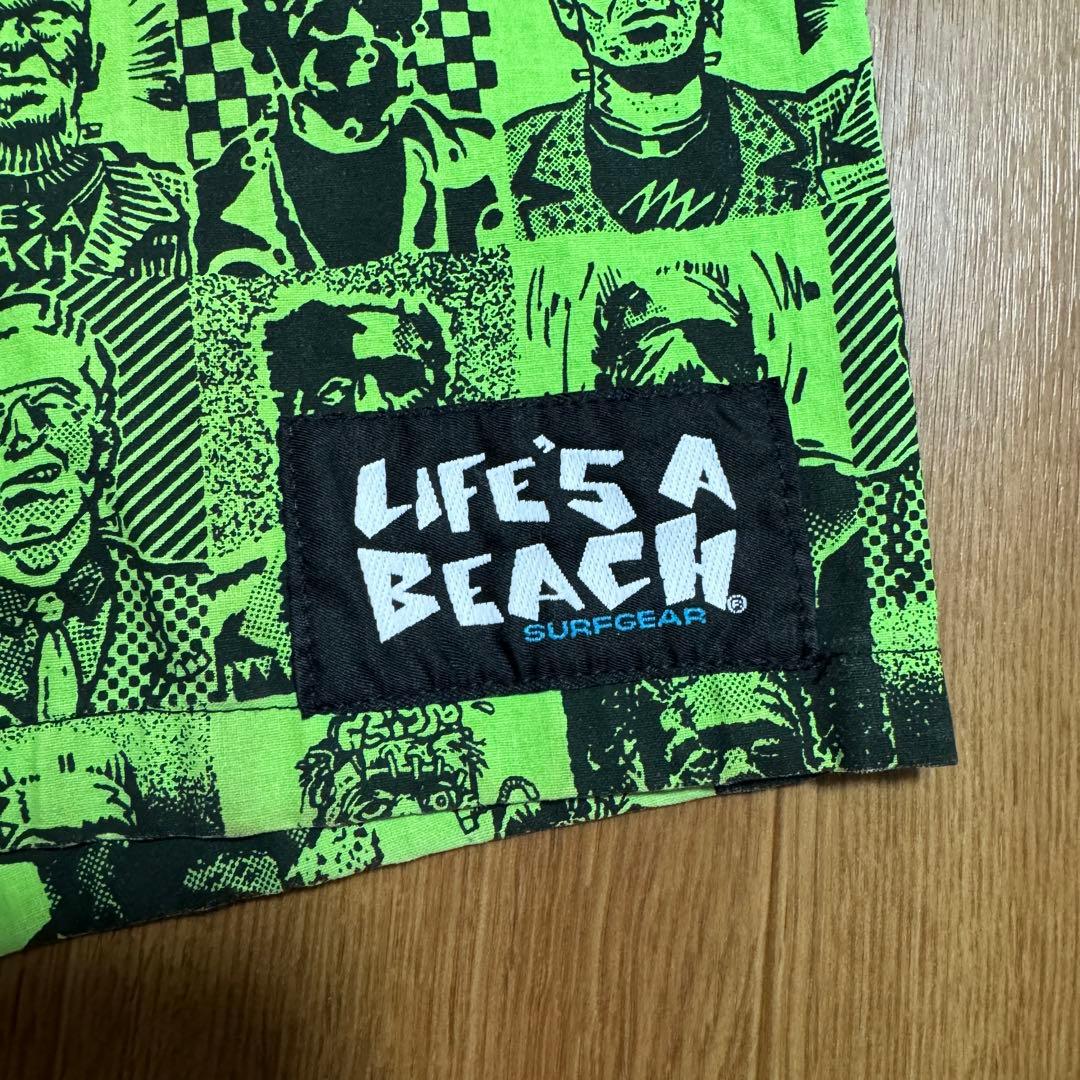 80's当時物デッドストック LIFE'S A BEACH フランケン柄ショーツ