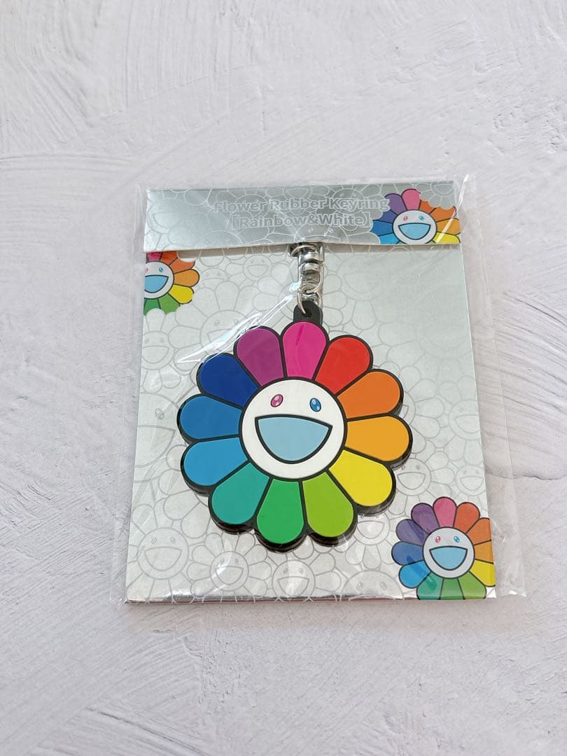 村上隆 フラワーラバーキーリング レインボー&ホワイト - メルカリ