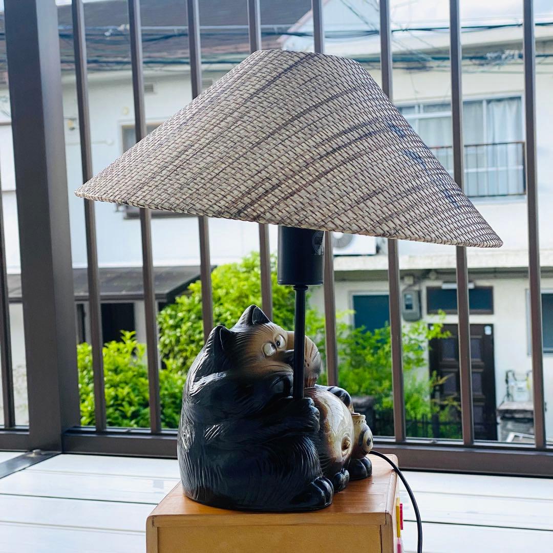 さ*き様 昭和レトロ 希少 松下電工 信楽焼たぬきランプ 縁起物 商売