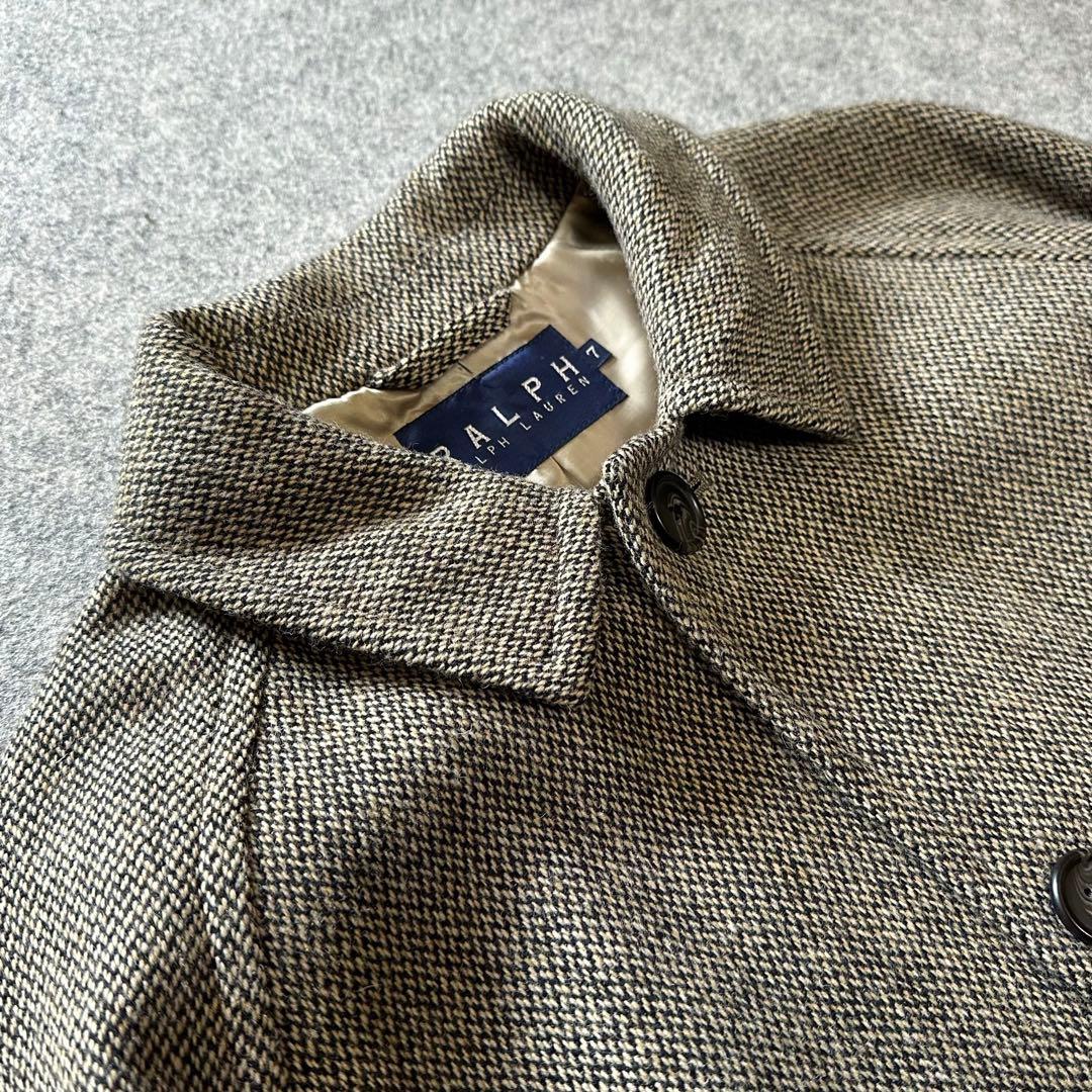 ラルフローレン【“メランジ”ツイード／チンストラップ】2wayステンカラーコート