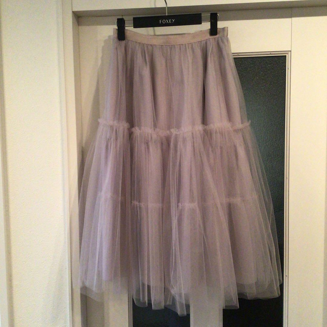 FOXEY フォクシー チュールスカート アンティークベージュ40 - メルカリ