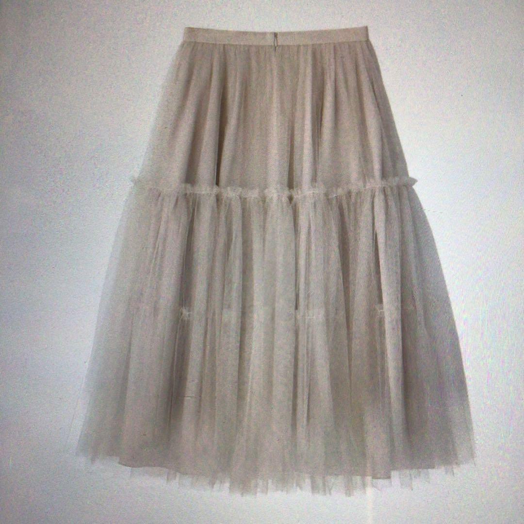 FOXEY フォクシー チュールスカート アンティークベージュ40 - メルカリ