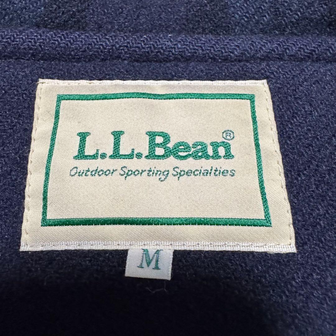 90s L.L.Bean ウールコート ネイビー ブラックウォッチ フードM