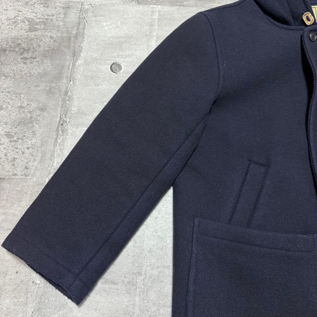 90s L.L.Bean ウールコート ネイビー ブラックウォッチ フードM