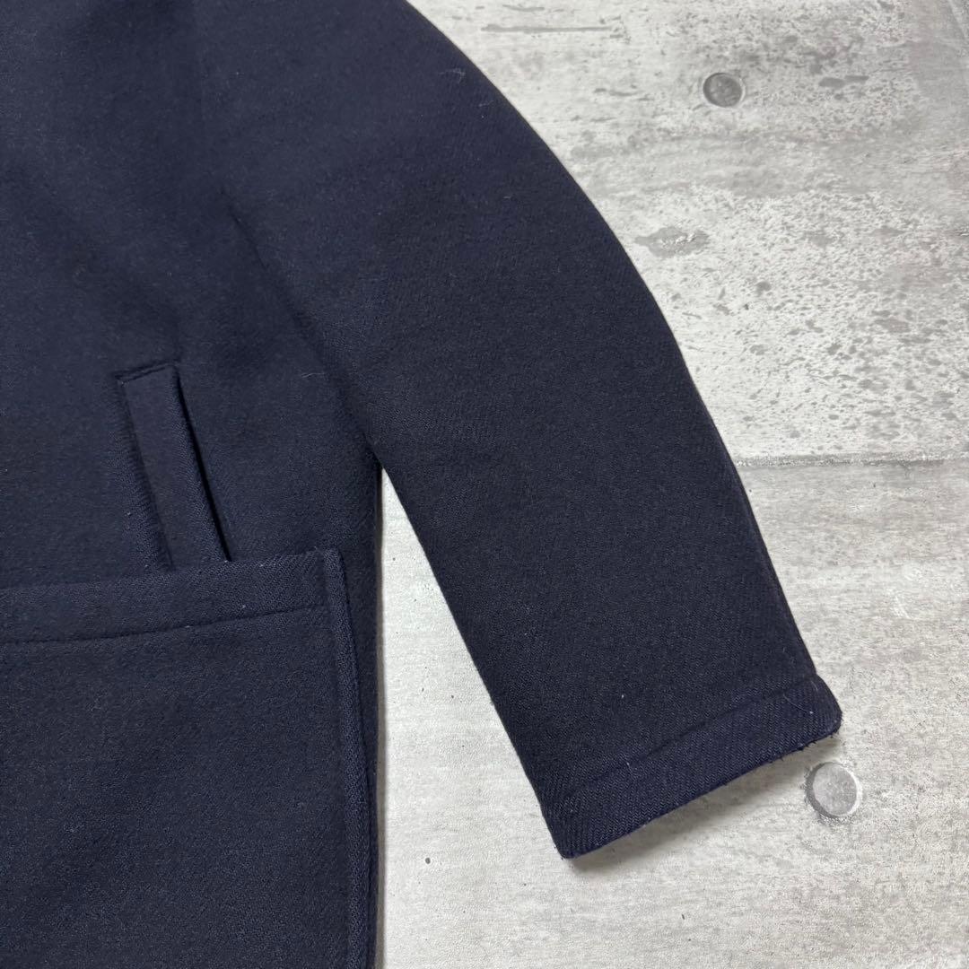 90s L.L.Bean ウールコート ネイビー ブラックウォッチ フードM