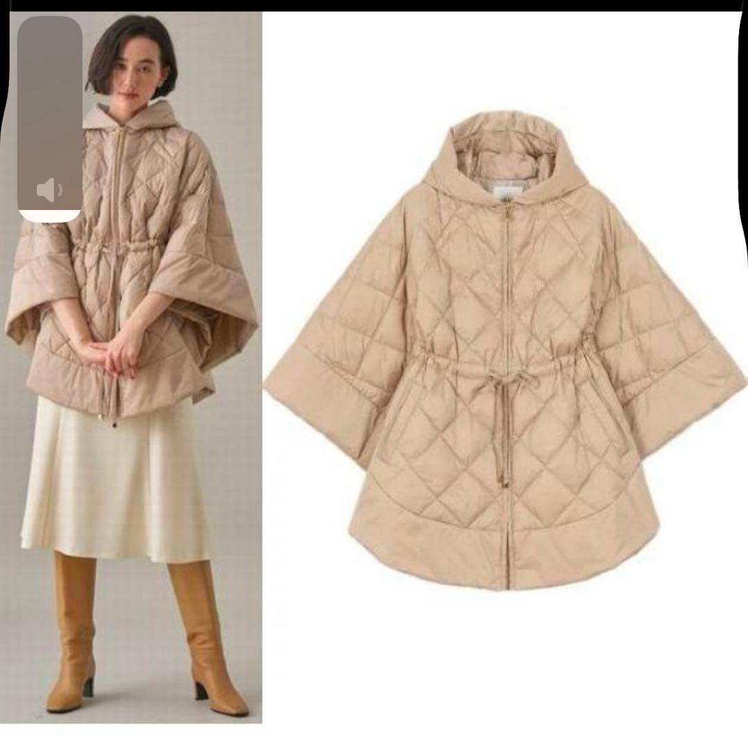 アナイANAYI キルティングフードダウンポンチョ ケープ - メルカリ