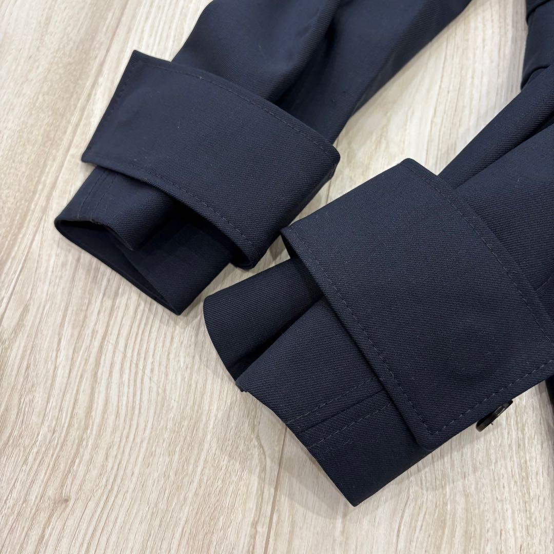 極美品】COS トレンチコート ネイビー 34 ウールジャージー ストレッチ