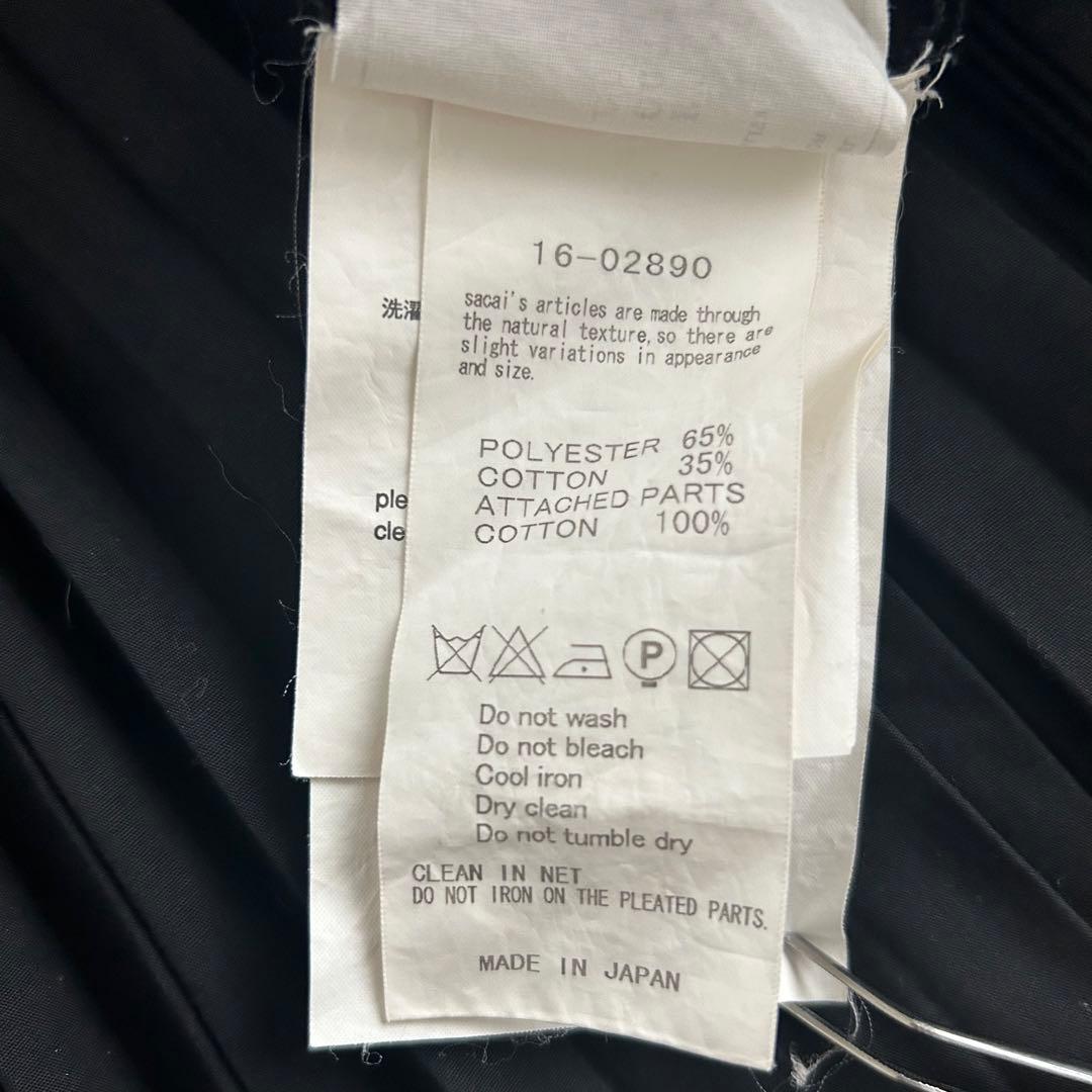 sacai ベルト プリーツ スカート ブラック 個性的 コレクション ショー