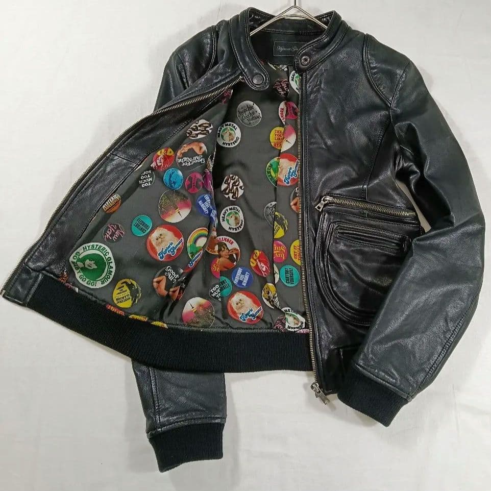 専用✨【山羊革】HYSTERIC GLAMOUR　シングルライダースジャケット HYSTERIC GLAMOUR】レザージャケット ライダース 山羊革 M HYSTERIC