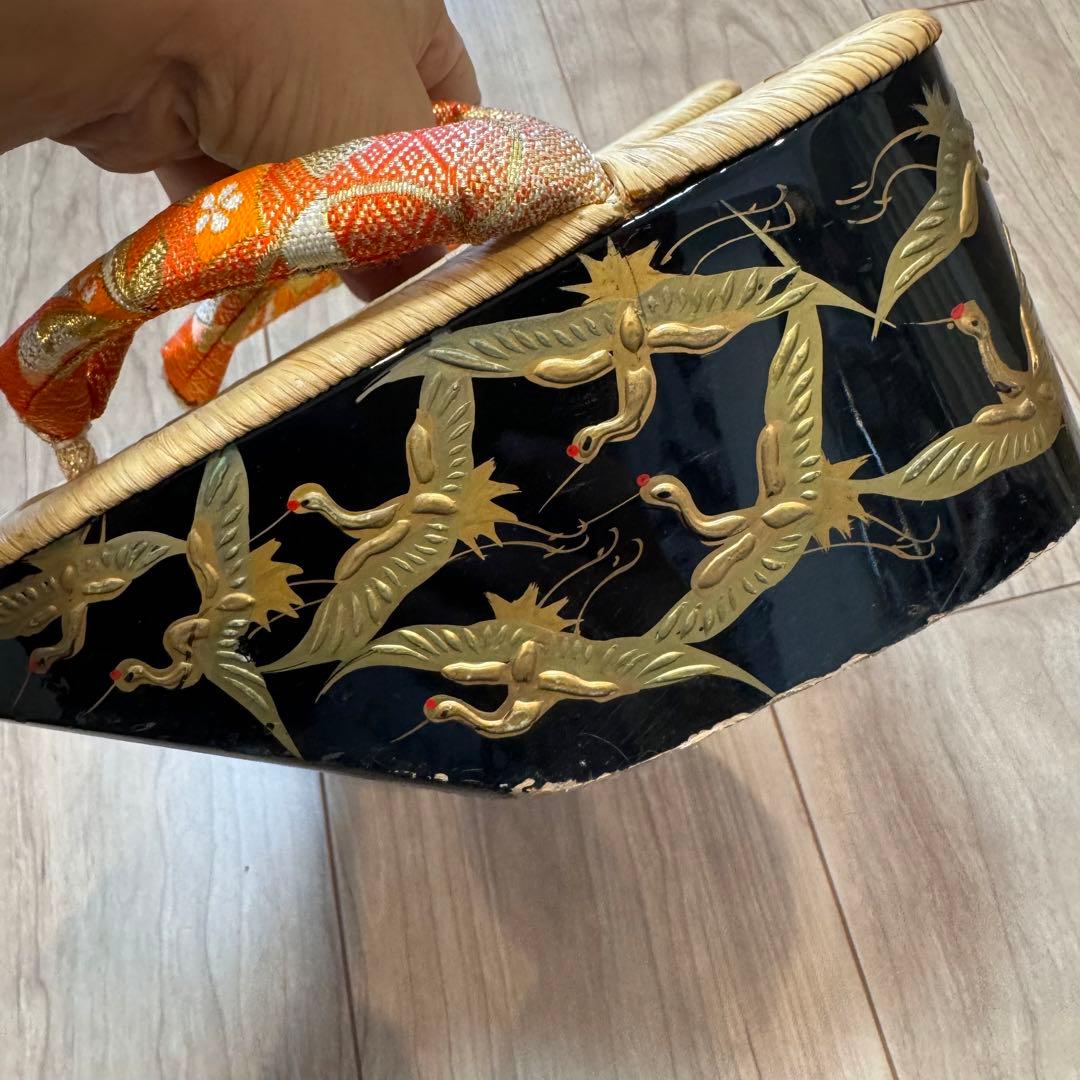 美品 超貴重 七五三 7歳 アンティーク ぽっくり 下駄 畳表 女の子 鶴