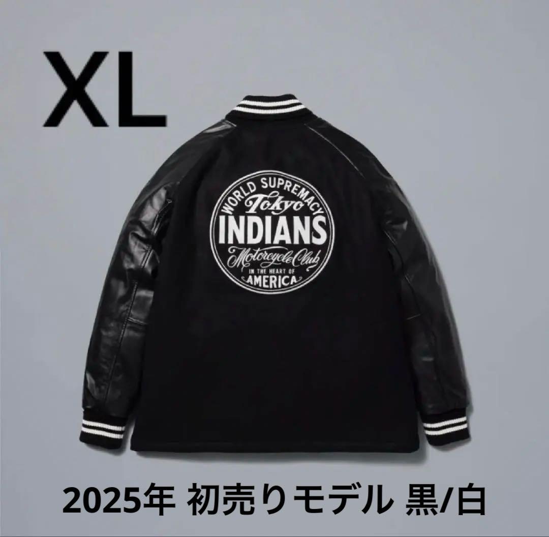 東京インディアンズ スタジャン varsity jacket 黒 XL 2025 - メルカリ