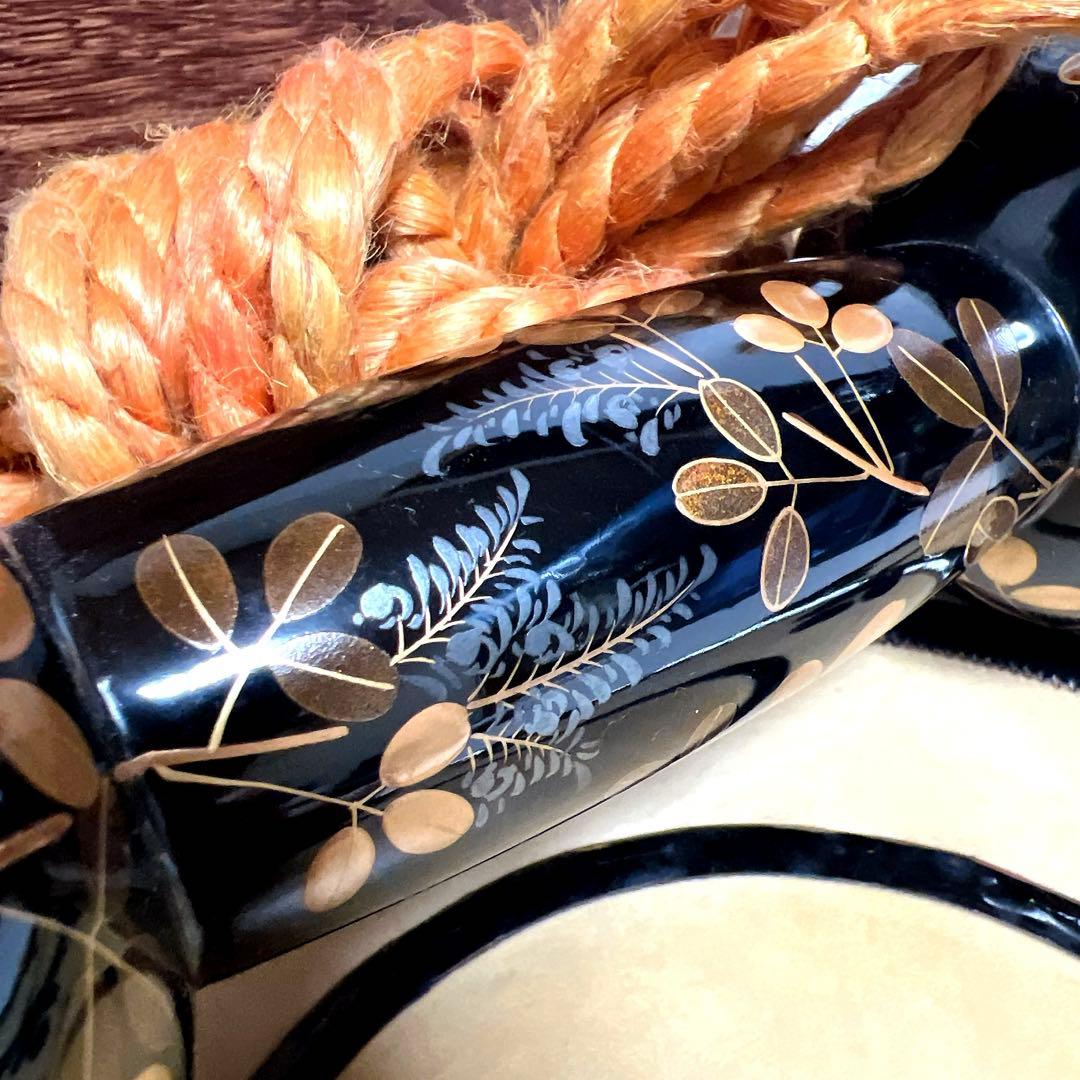 良品】鼓 蒔絵 小鼓 胴 和楽器 漆塗り 伝統芸能 能 歌舞伎 金彩