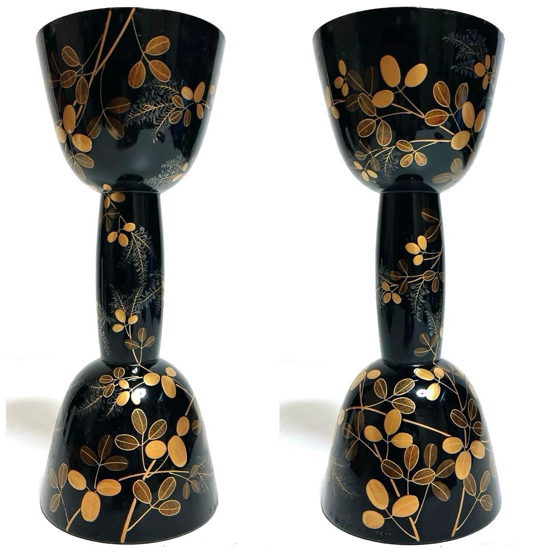 良品】鼓 蒔絵 小鼓 胴 和楽器 漆塗り 伝統芸能 能 歌舞伎 金彩