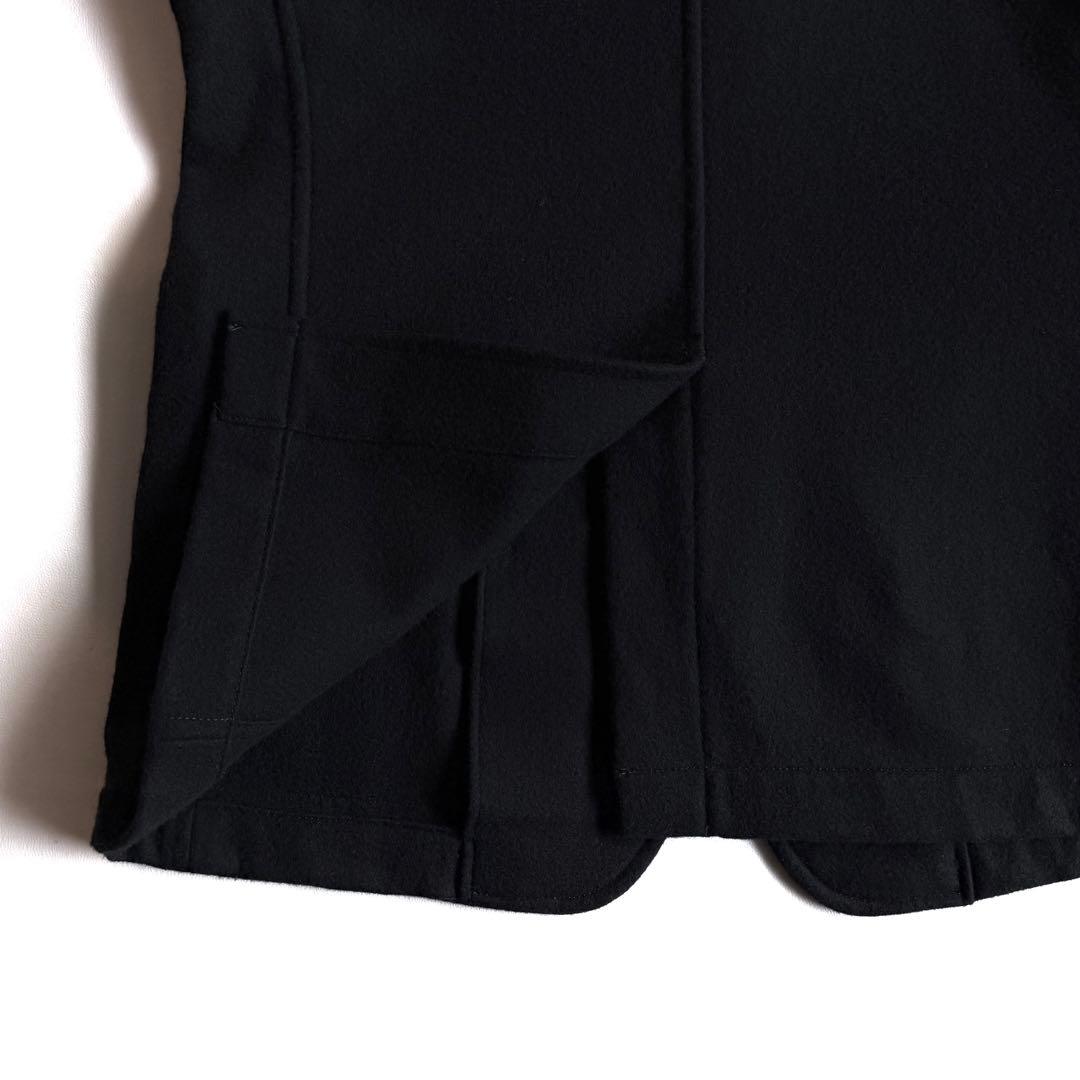 《美品》 ブラック コムデギャルソン 丸襟 ジャケット メルトン ウール M