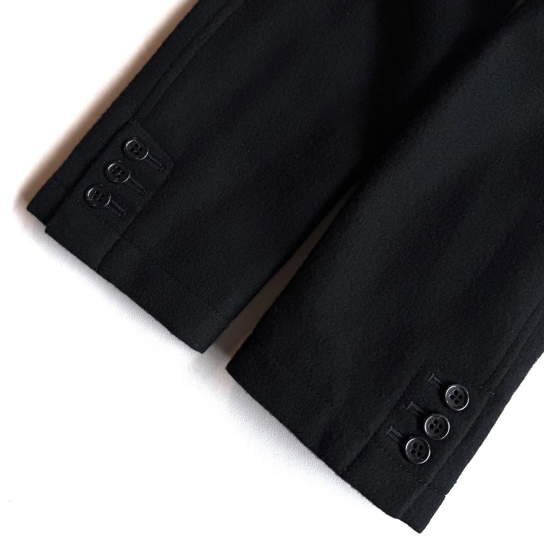 《美品》 ブラック コムデギャルソン 丸襟 ジャケット メルトン ウール M