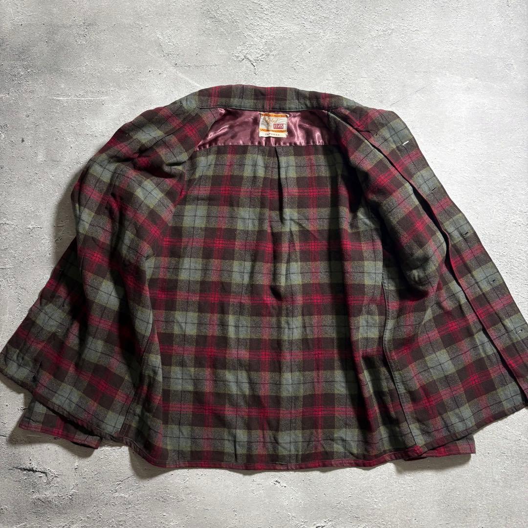 60s Levis 開襟 Wool Board Shirt
