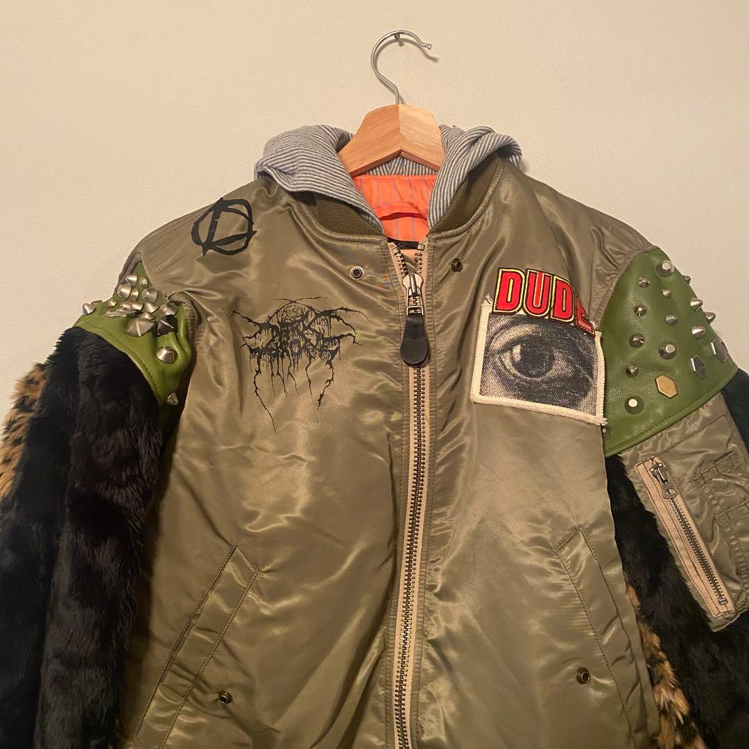 aldies×cyderhouse MA-1 パンクスタッズフードジャケット - メルカリ