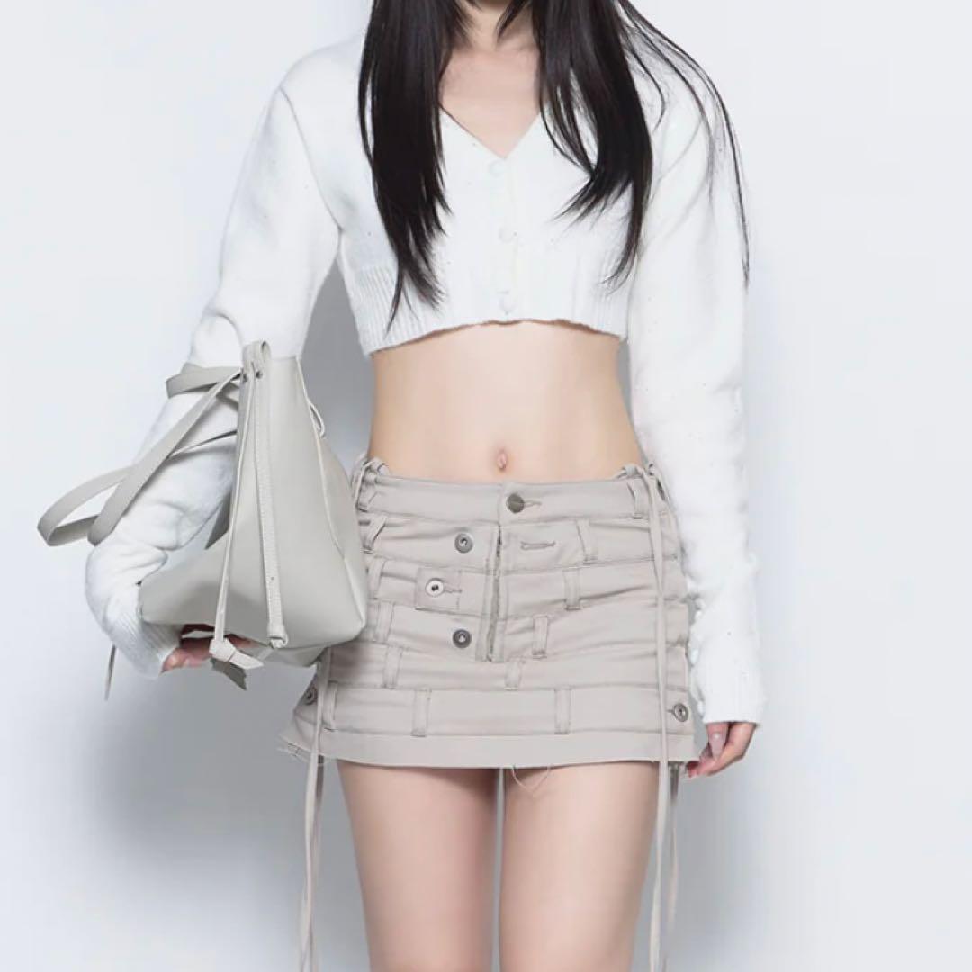 THEREDTHREAD S layered panel skirt mini - メルカリ