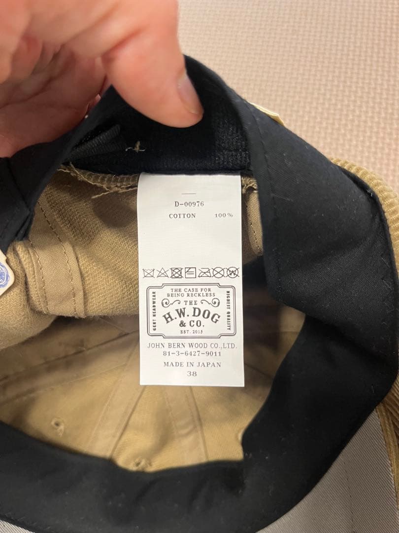 帽子 THE H.W.DOG BRITISH CORDUROY PK HUNTING