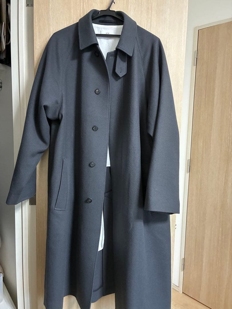 【美品】Aton ウール SUPER 160S BALMACAAN COAT ATON（エイトン） コート ジャケット SUPER 160S DOUBLE SAXONY