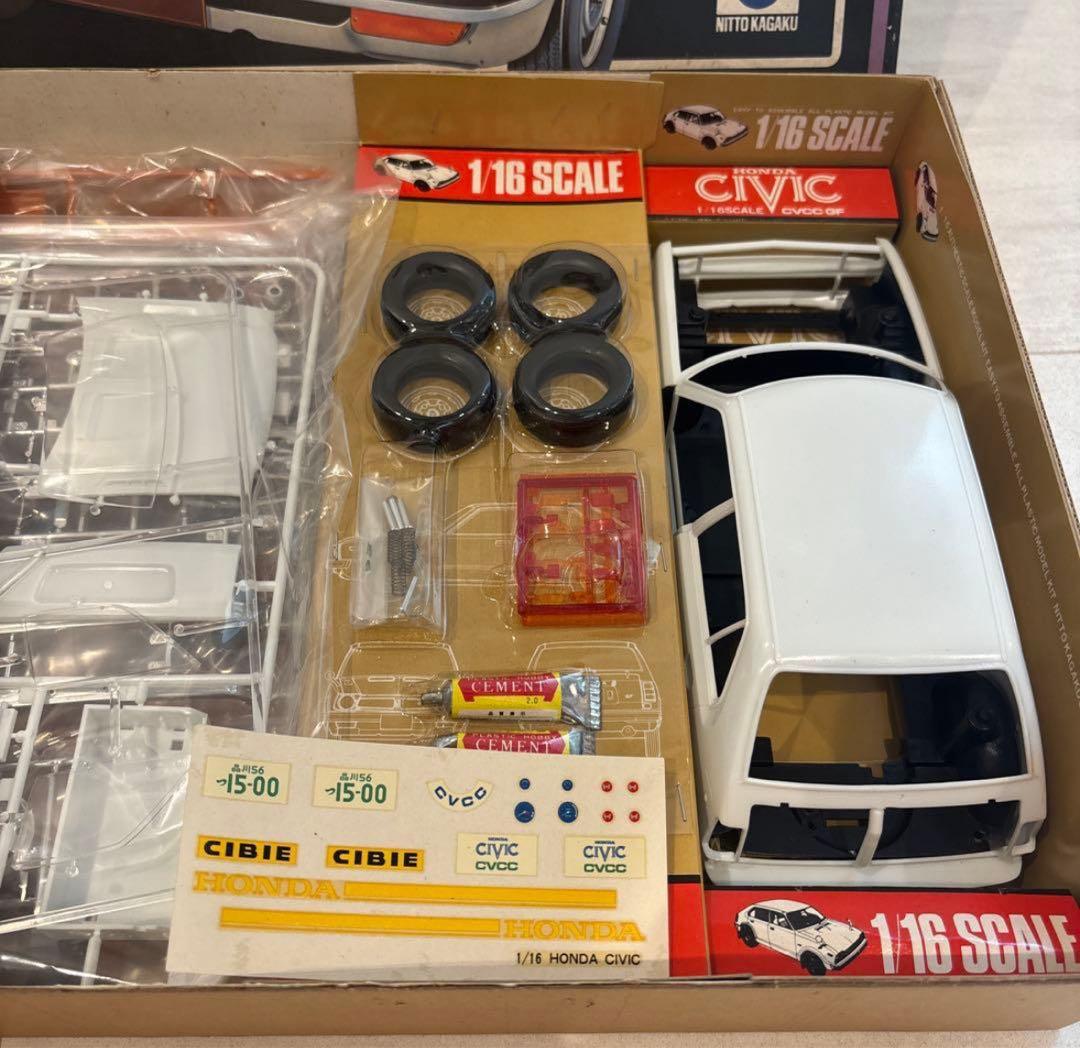 当時物 1/16 ホンダ シビック CVCC GF プラモデル 自動車 日東科学
