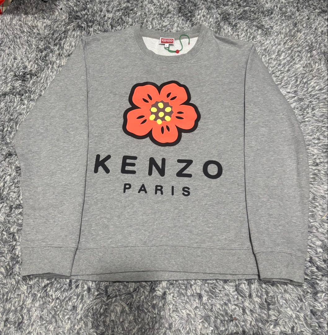 KENZO グレー 花柄スウェット L KENZO FLOWER SPOT CARDIGAN | KENZO