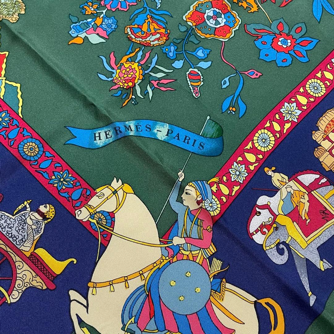 エルメス HERMES スカーフ カレ90 眩惑のインド 【クリーニング済