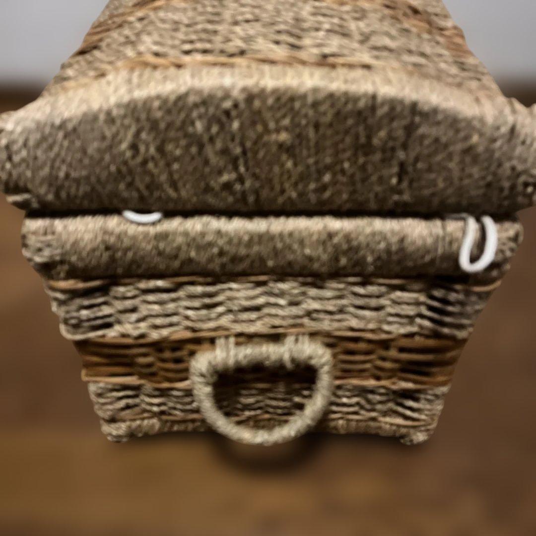 ラタン収納ボックス 大型 籐製品 昭和レトロ かご バスケッ