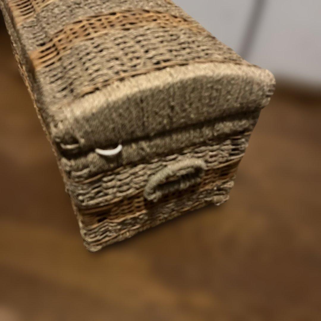 ラタン収納ボックス 大型 籐製品 昭和レトロ かご バスケッ