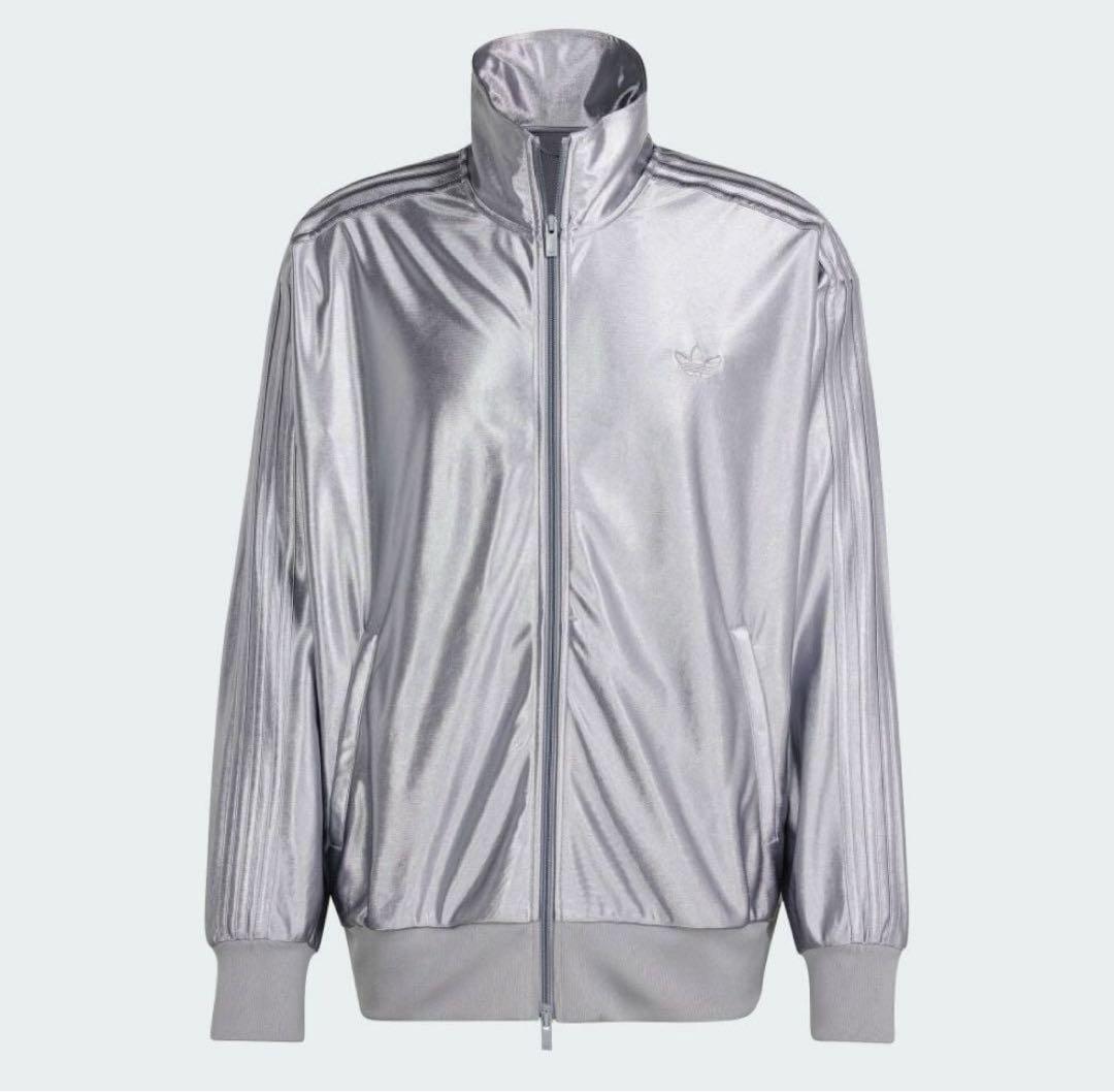 adidas シルバー トラックジャケットXL アディダス - メルカリ
