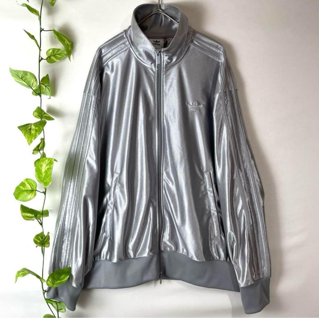adidas シルバー トラックジャケットXL アディダス - メルカリ