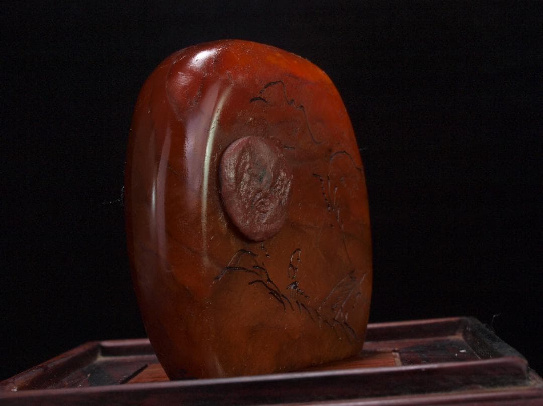田黄石 中国時代の置物 貴重品 激安骨董品 博物館共箱 DE214B5-4