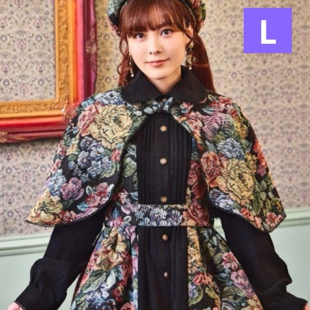 クラロリくる実 ケープ ゴブラン織り 花柄 ブラック しまむら ロリータ